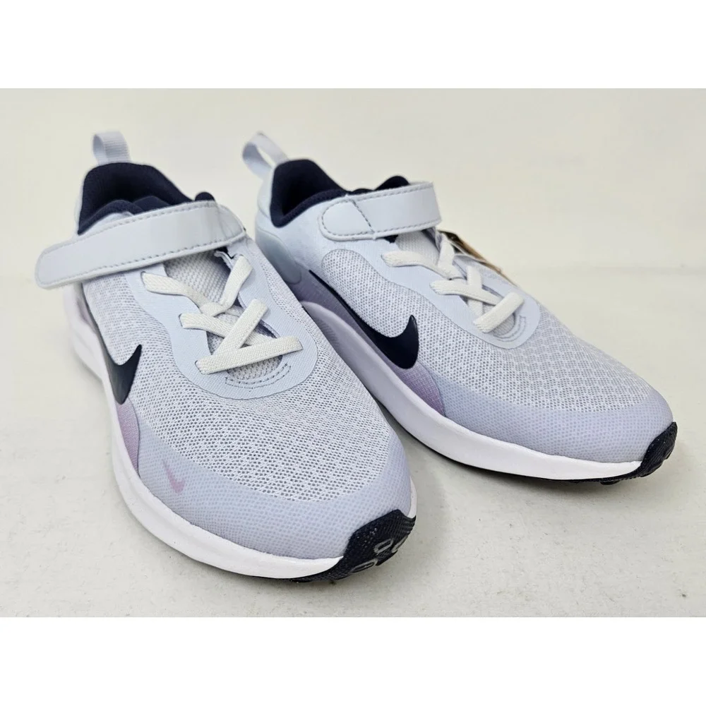 Nike Revolution 7 PSV Kids Running Shoes Size 12.5c Gray/Navy Blue/Lilac NEW!